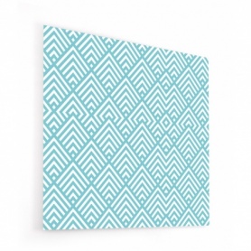 Fond de hotte motif géométrique bleu ciel et blanc, style scandinave