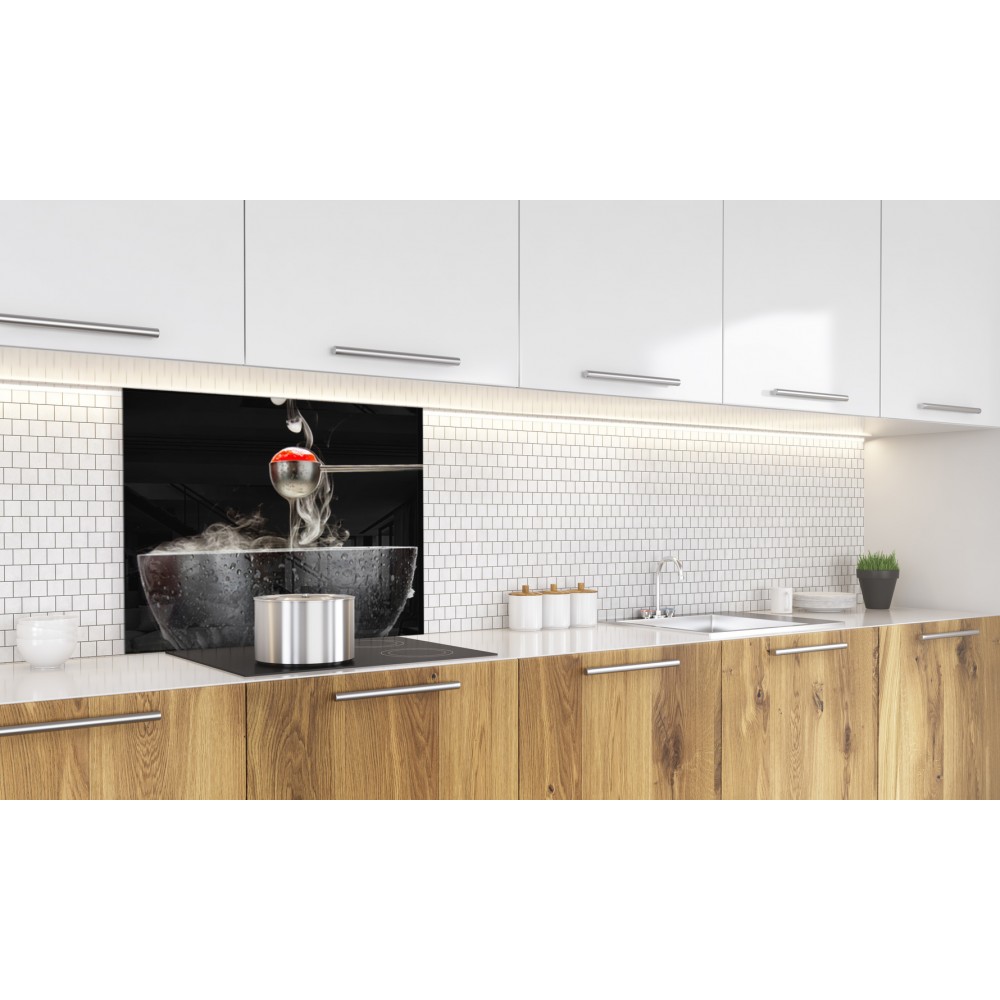 Fond de hotte cuisine Verre Blanc L60 x H65 x E0,4 cm PLANEKO - Oskab