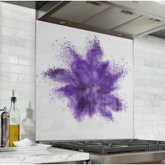 Fond de hotte de cuisine "Explosion de poudre violette"