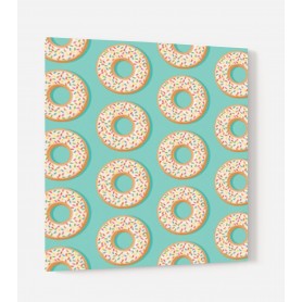Fond de hotte bleu azur avec motif donuts 