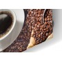 Fond de hotte sac de grains de café et tasse de café