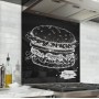 Fond de hotte noir avec dessin burger blanc