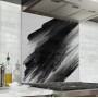 Fond de hotte blanc avec traces de peinture noire