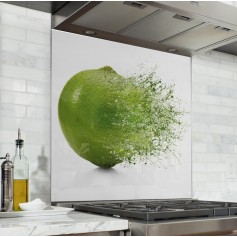 Fond de hotte blanc avec explosion de citron vert