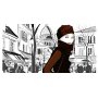 Fond de hotte dessin femme au square de Montmartre Paris
