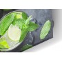 Fond de hotte avec citron vert feuilles de menthe