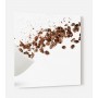 Fond de hotte blanc avec explosion grains de café