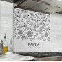 Fond de hotte blanc avec dessins Pasta