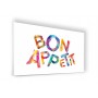Fond de hotte blanc avec incription Bon Appétit lettres multicolores