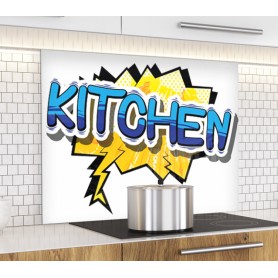 Fond de hotte blanc style pop kitchen