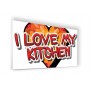 Fond de hotte style pop avec inscription "I love my kitchen"