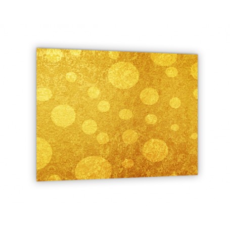 Crédence de cuisine fond or jaune avec motifs bulles