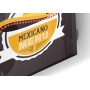 Fond de hotte noir avec motif mexicain jaune blanc et orangé
