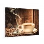 Fond de hotte tasse de café chaud avec grain