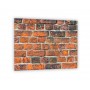 Crédence de cuisine effet mur de brique rouge orange